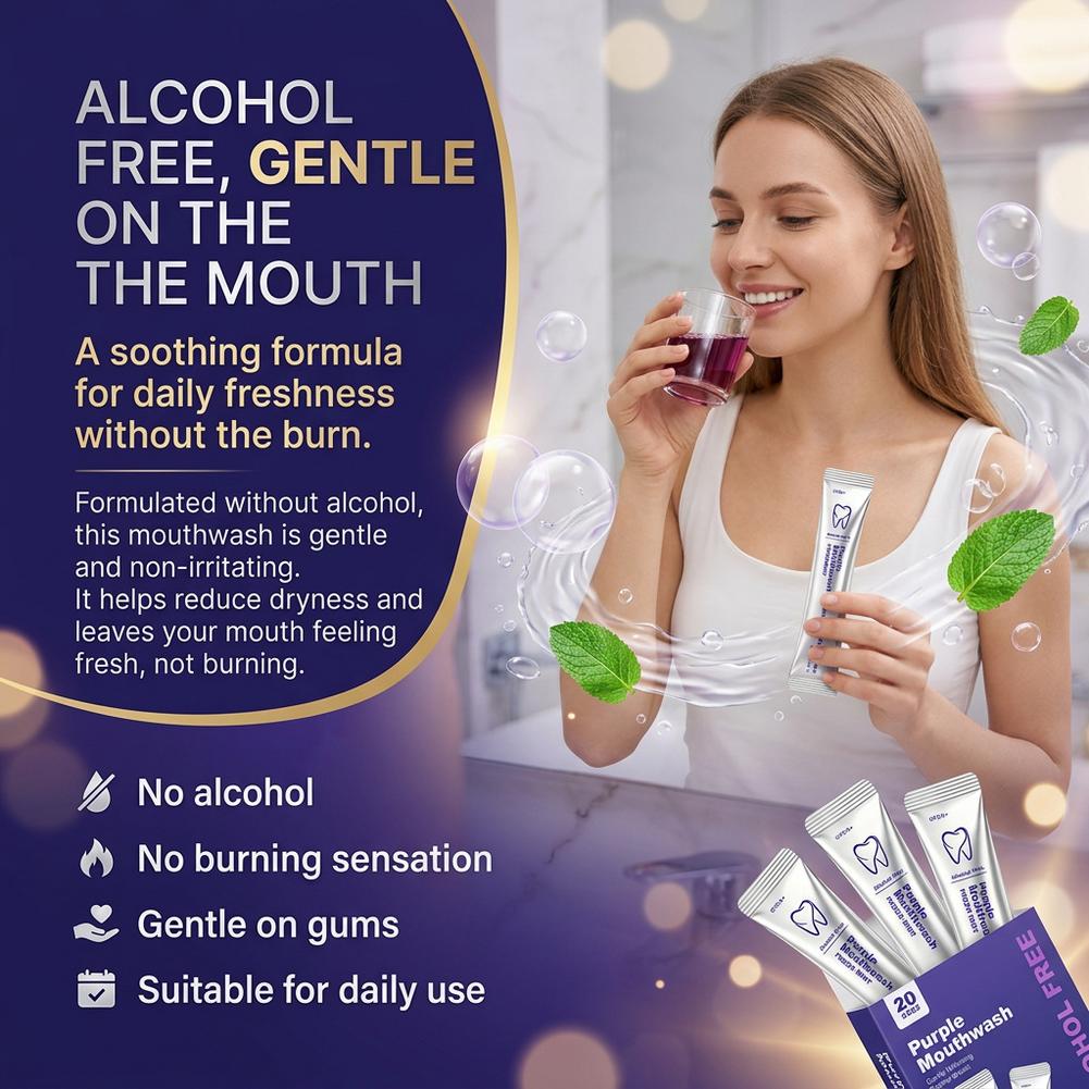 Teeth Whitening Mouthwash - Collutorio viola per la pulizia dei